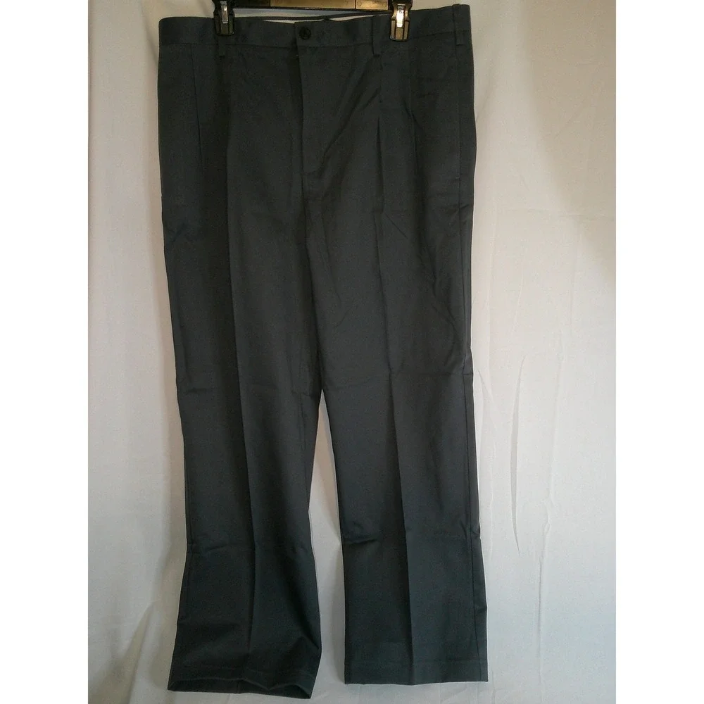 Lands' End Mens Gray Traditional Fit Pleated Front Pants 37x30 NWOT DISC SHIP‎